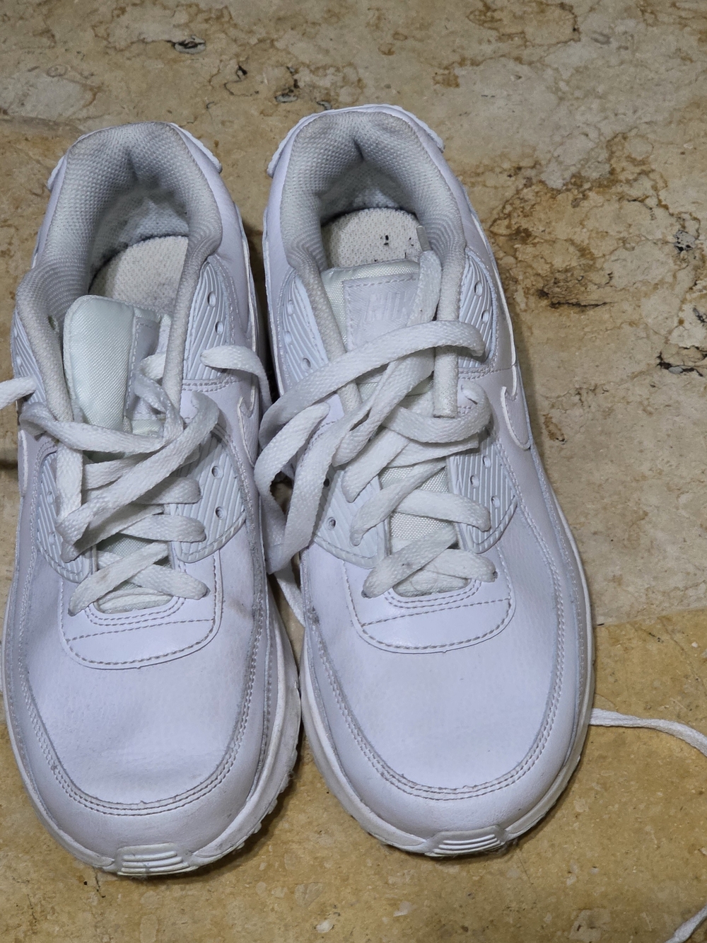 Nike Kids' All-White Athletic Sneakers Used Size 5